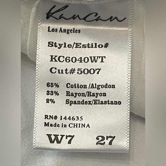 KanCan Crisp White Distressed Denim Jeans‎ NWT Size 7/27 - Picture 9 of 13